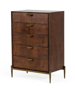 VIG Furniture Modrest Shane - Modern Acacia & Brass Dresser VGNXMEMPHIS-ACA-CHEST