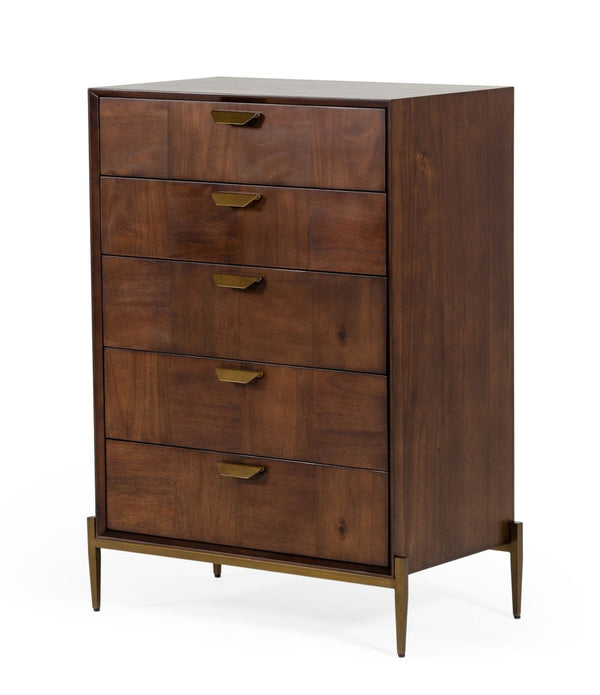 VIG Furniture Modrest Shane - Modern Acacia & Brass Dresser VGNXMEMPHIS-ACA-CHEST