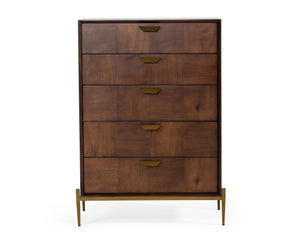 VIG Furniture Modrest Shane - Modern Acacia & Brass Dresser VGNXMEMPHIS-ACA-CHEST