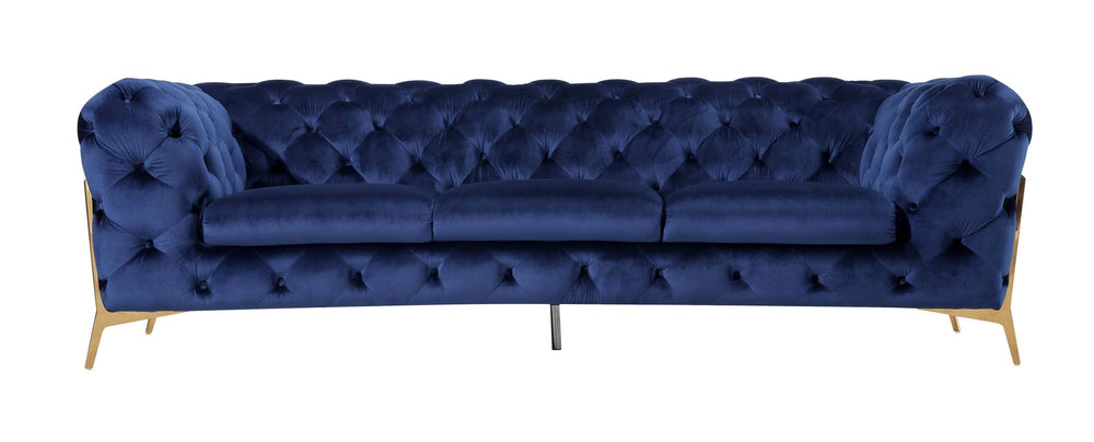 VIG Furniture Divani Casa Sheila - Transitional Dark Blue Fabric Sofa VGCA1346-BLUE-S
