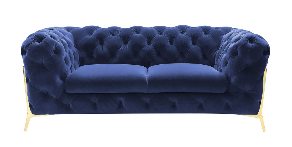 VIG Furniture Divani Casa Sheila - Transitional Dark Blue Fabric Loveseat VGCA1346-BLUE-L