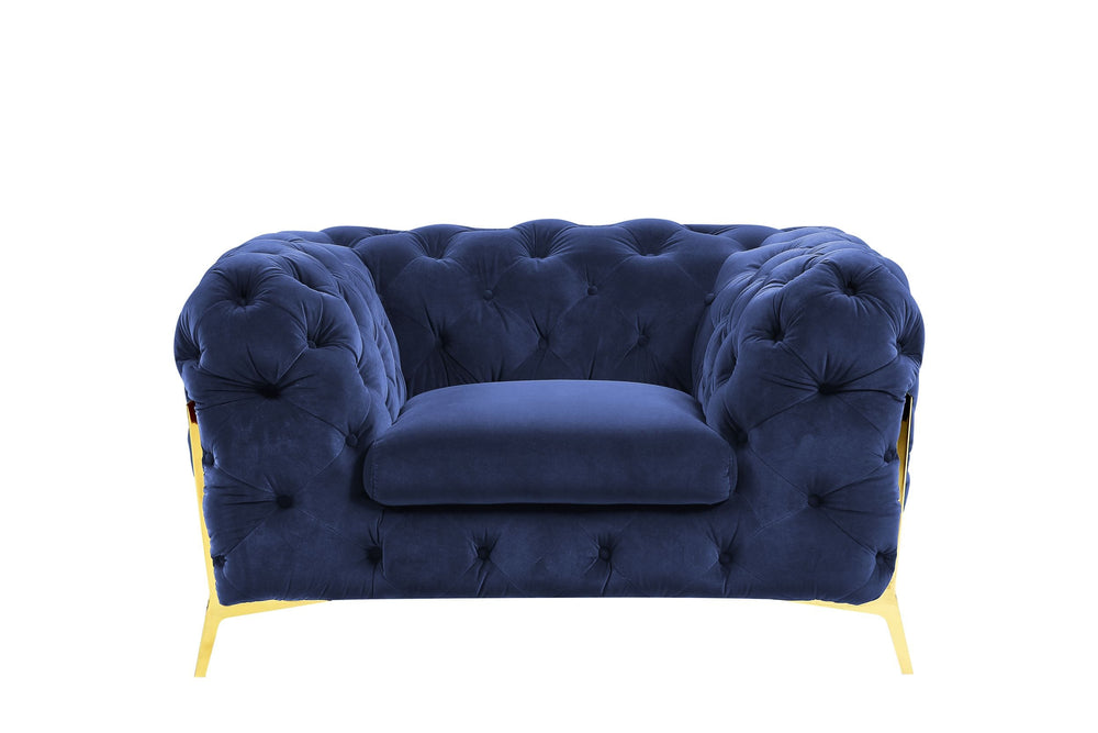 VIG Furniture Divani Casa Sheila - Transitional Dark Blue Fabric Chair VGCA1346-BLUE-CH