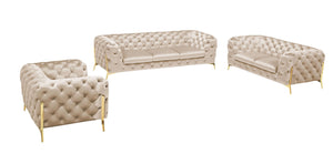 VIG Furniture Divani Casa Sheila - Transitional Light Beige Fabric Sofa Set VGCA1346-OBEI-SET