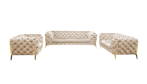 VIG Furniture Divani Casa Sheila - Transitional Light Beige Fabric Sofa Set VGCA1346-OBEI-SET