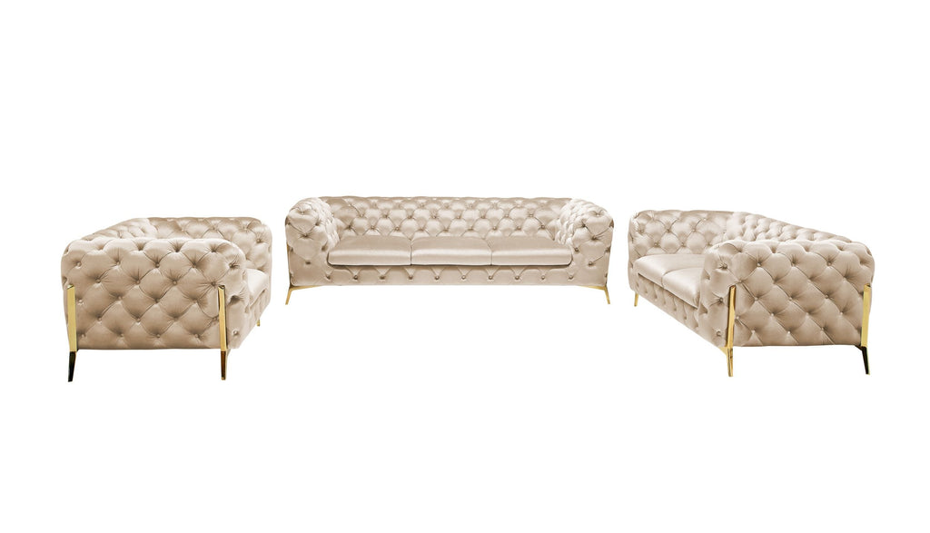 VIG Furniture Divani Casa Sheila - Transitional Light Beige Fabric Sofa Set VGCA1346-OBEI-SET