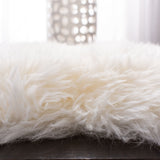 Safavieh Sheep Skin 121 Natural sheepskin made without dying 90% Jute/10% Cotton Rug SHS121A-1628