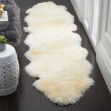 Safavieh Sheep Skin 121 NATURAL SHEEP SKIN MADE WITHOUT DYING 90% Jute/10% Cotton Rug SHS121A-2