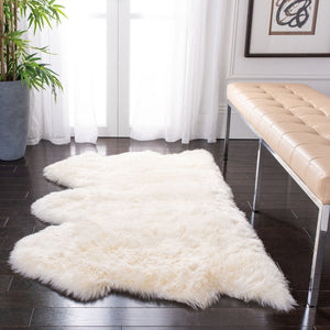 Safavieh Sheep Skin 121 Natural sheepskin made without dying 90% Jute/10% Cotton Rug SHS121A-1628
