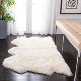 Safavieh Sheep Skin 121 Natural sheepskin made without dying 90% Jute/10% Cotton Rug SHS121A-1628