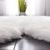 Safavieh Sheep Skin 121 Natural sheepskin made without dying 90% Jute/10% Cotton Rug SHS121A-1628