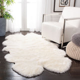 Safavieh Sheep Skin 121 Natural sheepskin made without dying 90% Jute/10% Cotton Rug SHS121A-1628