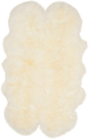 Safavieh Sheep Skin 121 NATURAL SHEEP SKIN MADE WITHOUT DYING 90% Jute/10% Cotton Rug SHS121A-2
