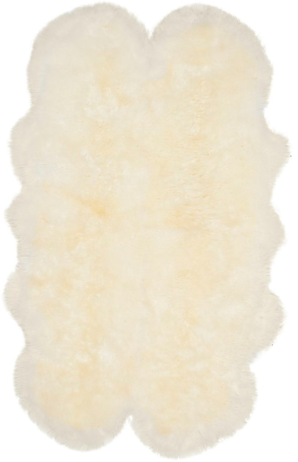 Safavieh Sheep Skin 121 NATURAL SHEEP SKIN MADE WITHOUT DYING 90% Jute/10% Cotton Rug SHS121A-2