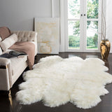 Safavieh Sheep Skin 121 NATURAL SHEEP SKIN MADE WITHOUT DYING 90% Jute/10% Cotton Rug SHS121A-2