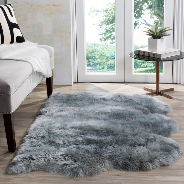 Safavieh Sheep Skin 121 NATURAL SHEEP SKIN MADE WITHIN ACID DYING SHEEP SKIN Rug SHS121B-2