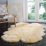 Safavieh Sheep Skin 121 NATURAL SHEEP SKIN MADE WITHIN ACID DYING SHEEP SKIN Rug SHS121H-2