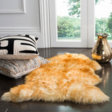 Safavieh Sheep Skin 121 NATURAL SHEEP SKIN MADE WITHIN ACID DYING SHEEP SKIN Rug SHS121K-2