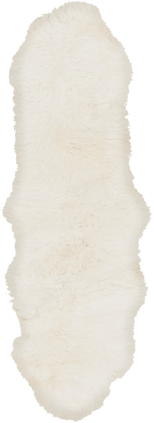Sheepskin SHS-9600 Modern Sheepskin Rug SHS9600-26 Ivory 100% Sheepskin 2' x 6'