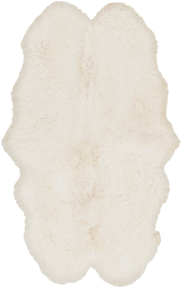 Sheepskin SHS-9600 Modern Sheepskin Rug SHS9600-46 Ivory 100% Sheepskin 4' x 6'