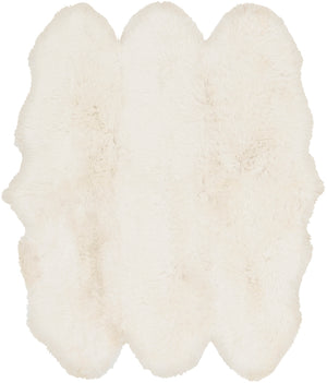 Sheepskin SHS-9600 Modern Sheepskin Rug SHS9600-6SQ Ivory 100% Sheepskin 6' Square