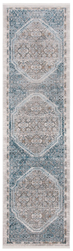 Shivan 700 Shivan 714 Contemporary Power Loomed Polypropylene Rug Blue / Grey