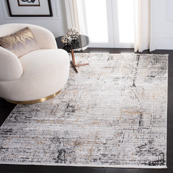 Shivan 700 Shivan 718 Contemporary Power Loomed Polypropylene Rug Grey / Gold