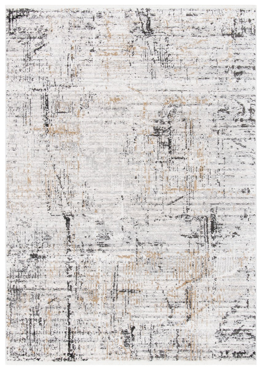 Shivan 700 Shivan 718 Contemporary Power Loomed Polypropylene Rug Grey / Gold