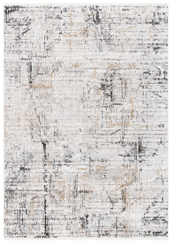 Shivan 700 Shivan 718 Contemporary Power Loomed Polypropylene Rug Grey / Gold