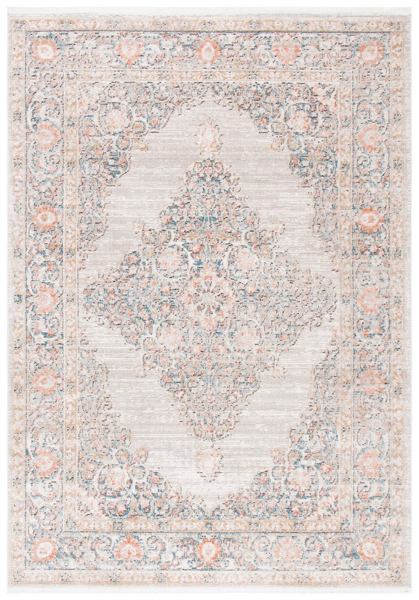 Shivan 700 Shivan 726 Contemporary Power Loomed Polypropylene Rug Grey / Rose