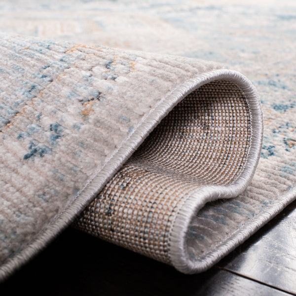 Shivan 700 Shivan 727 Contemporary Power Loomed Polypropylene Rug Blue / Gold