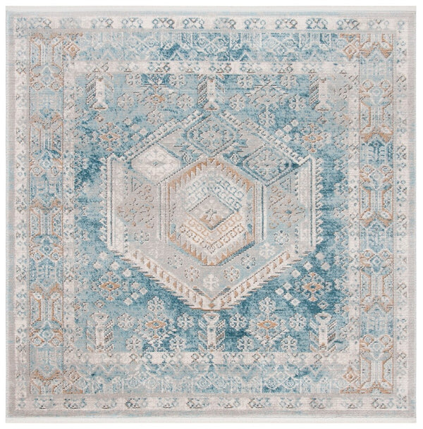 Shivan 700 Shivan 727 Contemporary Power Loomed Polypropylene Rug Blue / Gold