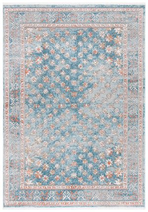 Shivan 700 Shivan 729 Contemporary Power Loomed Polypropylene Rug Blue / Rose