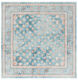 Shivan 700 Shivan 729 Contemporary Power Loomed Polypropylene Rug Blue / Rose