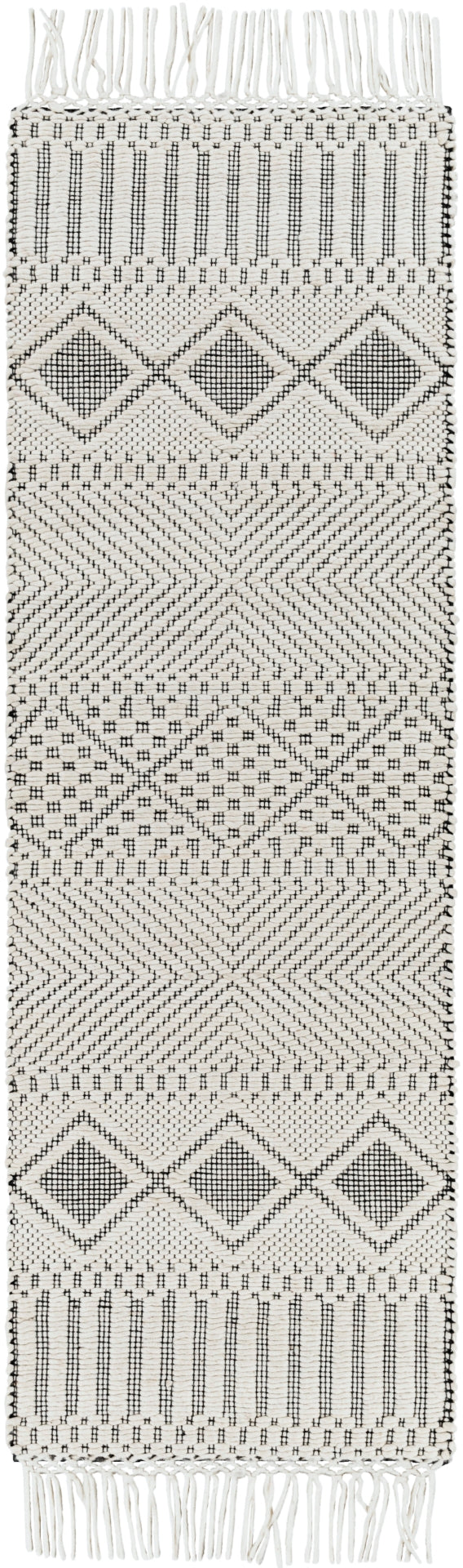 Saint Clair SIC-2300 Global NZ Wool Rug SIC2300-268 Black, Cream 100% NZ Wool 2'6" x 8'