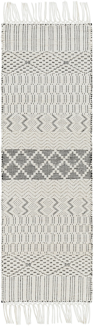 Saint Clair SIC-2302 Global NZ Wool Rug SIC2302-268 Black, Cream 100% NZ Wool 2'6" x 8'