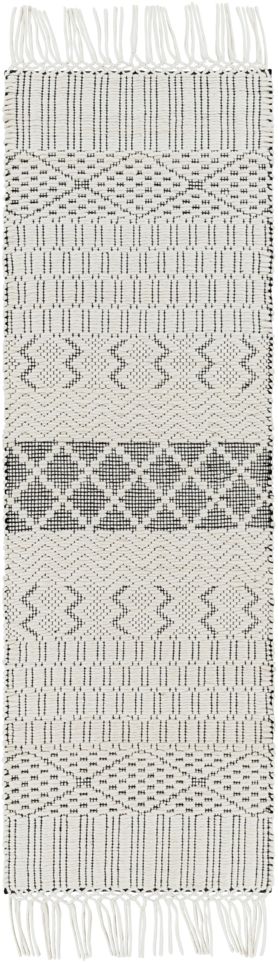 Saint Clair SIC-2302 Global NZ Wool Rug SIC2302-268 Black, Cream 100% NZ Wool 2'6" x 8'