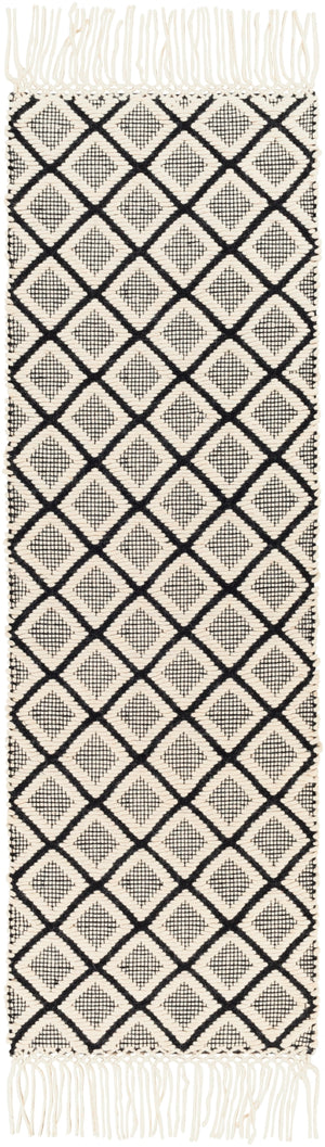Saint Clair SIC-2304 Global NZ Wool Rug SIC2304-268 Black, Cream 100% NZ Wool 2'6" x 8'