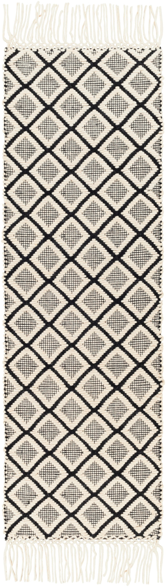 Saint Clair SIC-2304 Global NZ Wool Rug SIC2304-268 Black, Cream 100% NZ Wool 2'6" x 8'