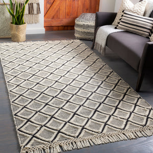 Saint Clair SIC-2304 Global NZ Wool Rug SIC2304-81012 Black, Cream 100% NZ Wool 8'10" x 12'