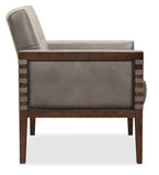 Carverdale Leather Club Chair with Wood Frame