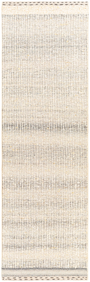 Sadie SID-2302 Cottage Wool Rug SID2302-268 Cream, Beige, Medium Gray, Light Gray, Tan 100% Wool 2'6" x 8'