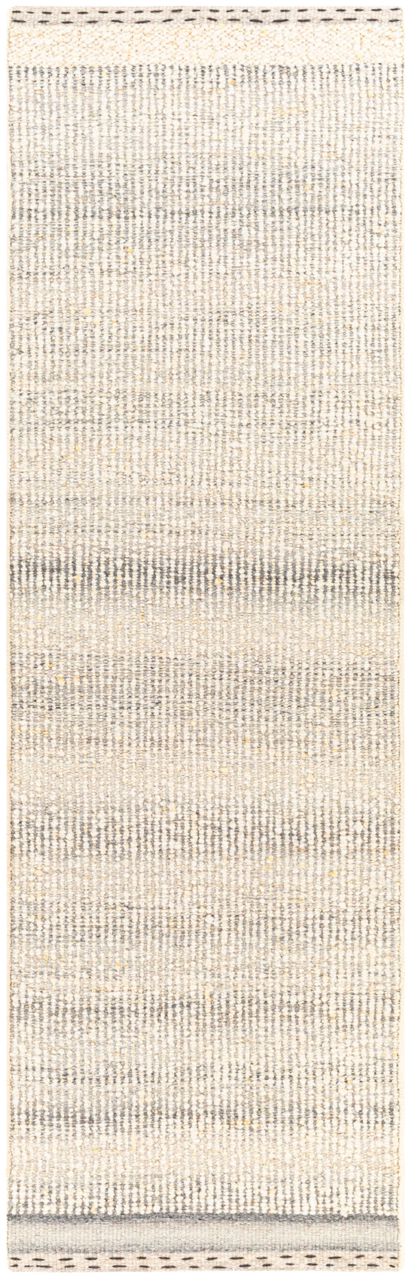 Sadie SID-2302 Cottage Wool Rug SID2302-268 Cream, Beige, Medium Gray, Light Gray, Tan 100% Wool 2'6" x 8'
