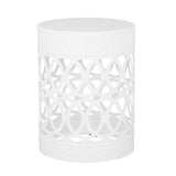 Mellie Outdoor Metal Side Table, White Noble House