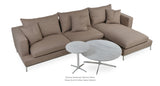 Diana Coffee Table Set: Simena Sectional Mocha Fabric With Diana End Andcoffee Marble Table