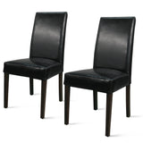 Hartford Bicast Leather Dining Chair Set of 2 - Chic Mid-Century Modern Design for Your Home