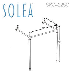 Safavieh Hamilton Console Sink Stand 28In Polished Chrome Wall Mount Chrome Stainless Steel  SKC4228C