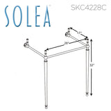 Safavieh Hamilton Console Sink Stand 28In Polished Chrome Wall Mount Chrome Stainless Steel  SKC4228C