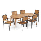 Aster Outdoor 6 Seater Acacia Wood Dining Set