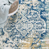 Skyler 500 Skyler 543 Contemporary Power Loomed 80% Polypropylene, 20% Polyester Rug Navy / Gold