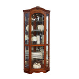 Pulaski Furniture Mirrored Corner Curio Cabinet in Warm Cherry Brown 20671-PULASKI 20671-PULASKI